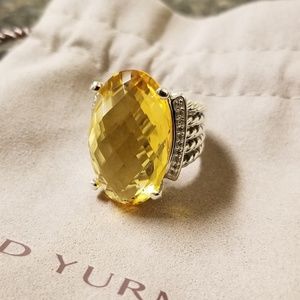 David Yurman Citrine Diamond Wheaton Ring